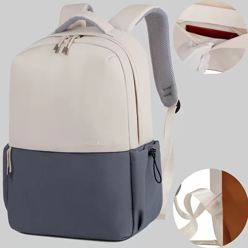 Two-tone backpack with adjustable straps