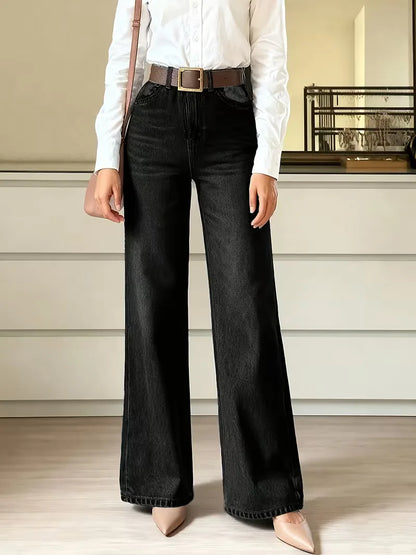 Wide leg jeans dark wash