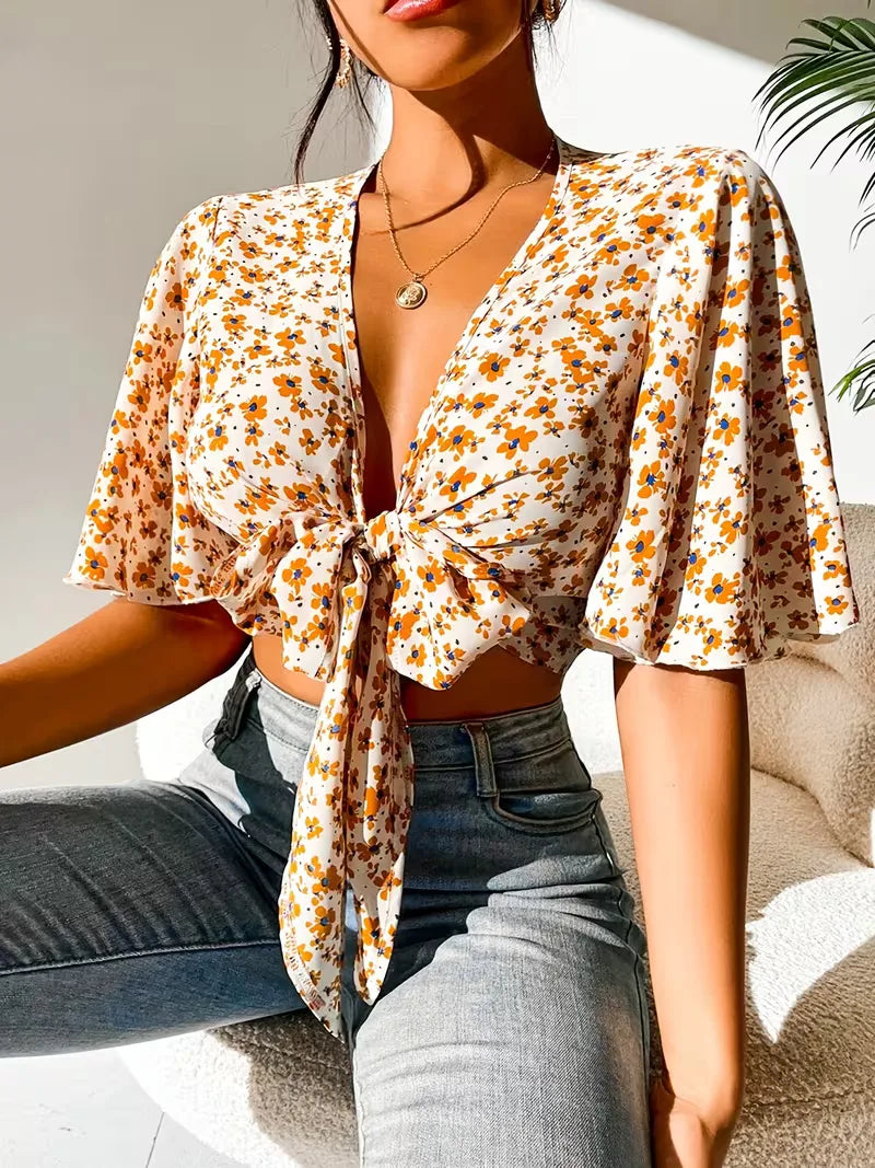 Floral Print Crop Top