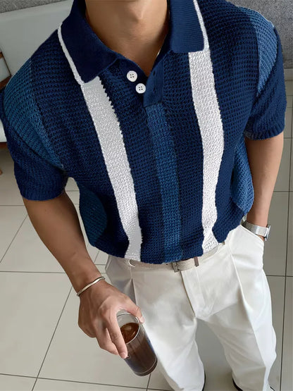 Polo with V-neck and short sleeves