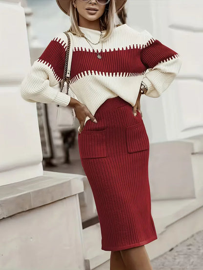Two-Piece Set with Ribbed Texture