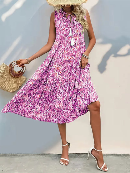 A-line dress with V-neck