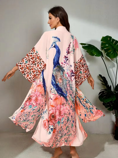 Bohemian cover-up with long sleeves