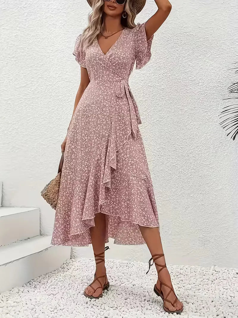 Wrap Dress with Flowers