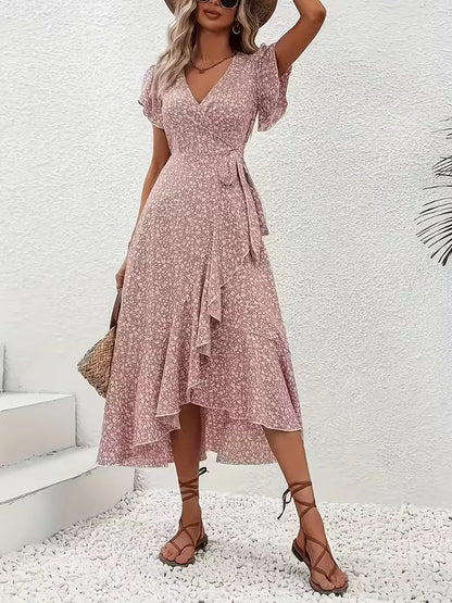 Wrap Dress with Flowers