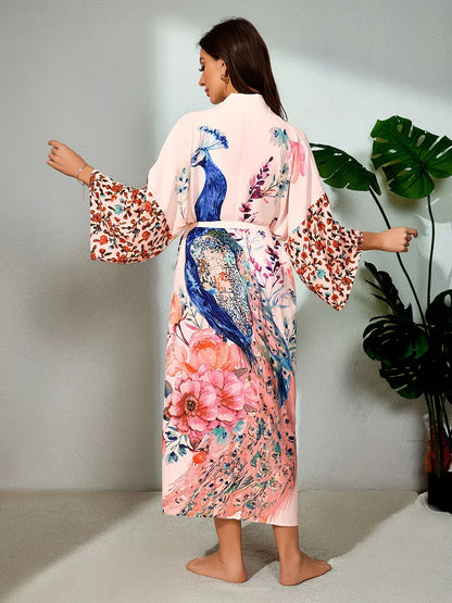 Bohemian cover-up with long sleeves