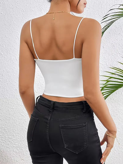 Crop top with spaghetti straps