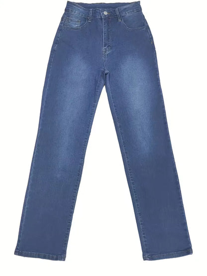 High-Waisted Straight Jeans
