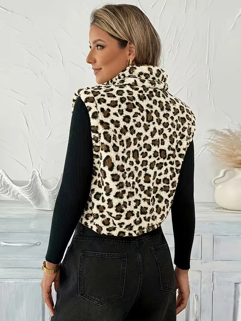 Zipped Gilet with Faux Shearling