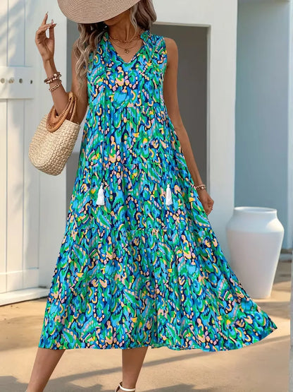 A-line dress with V-neck