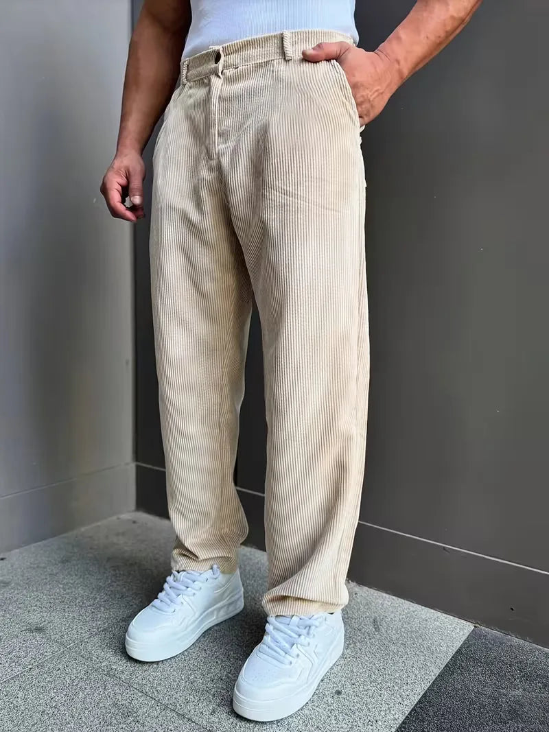 Corduroy trousers with straight legs