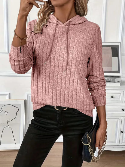 Hoodie with Ribbed Texture