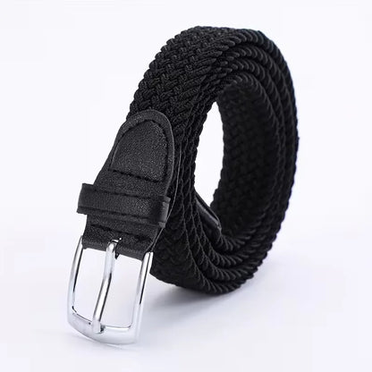Wide belt with braided texture