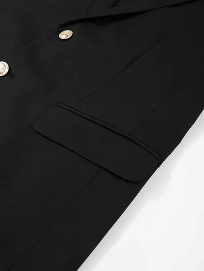 Slim fit blazer with gold buttons