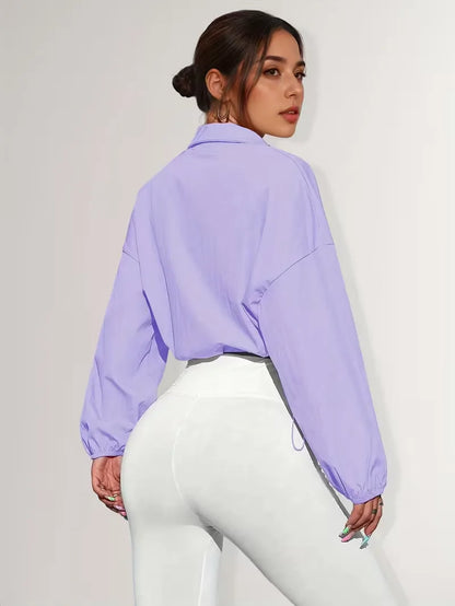 Track jacket with elastic cuffs