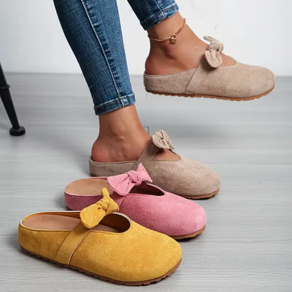 Slippers with Bow Design