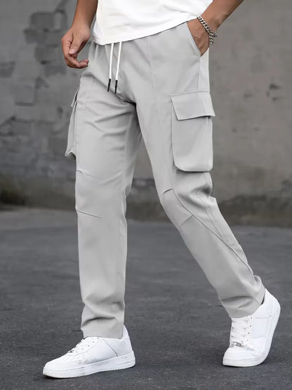 Cargo trousers with elastic waistband