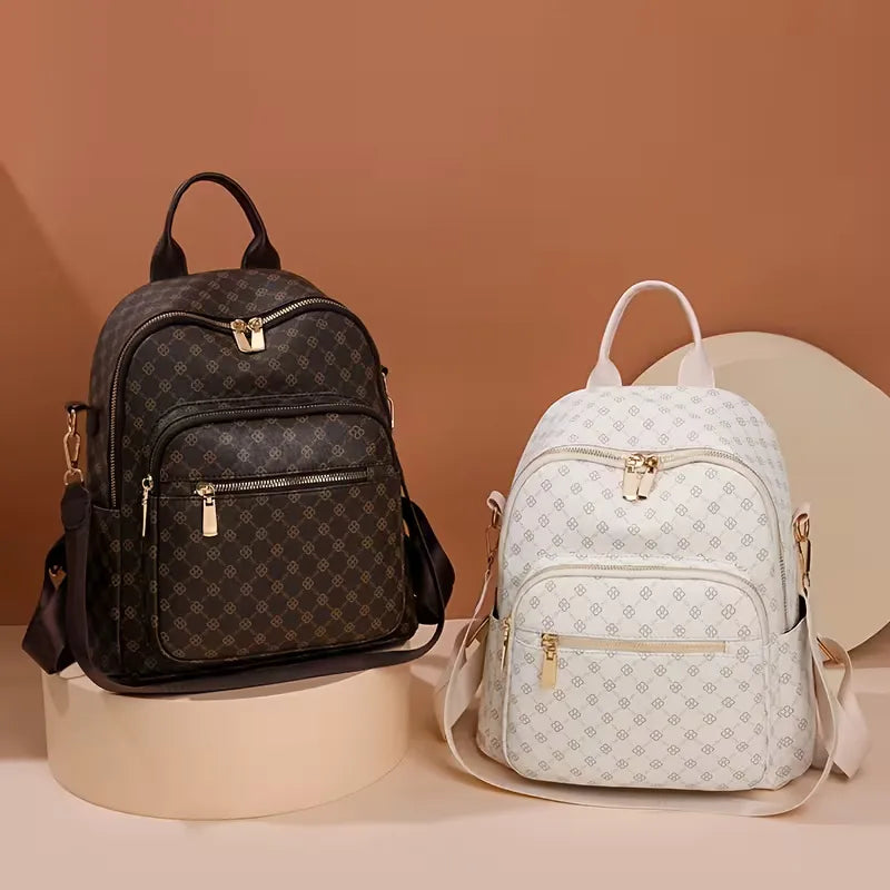 Backpack with Geometric Pattern