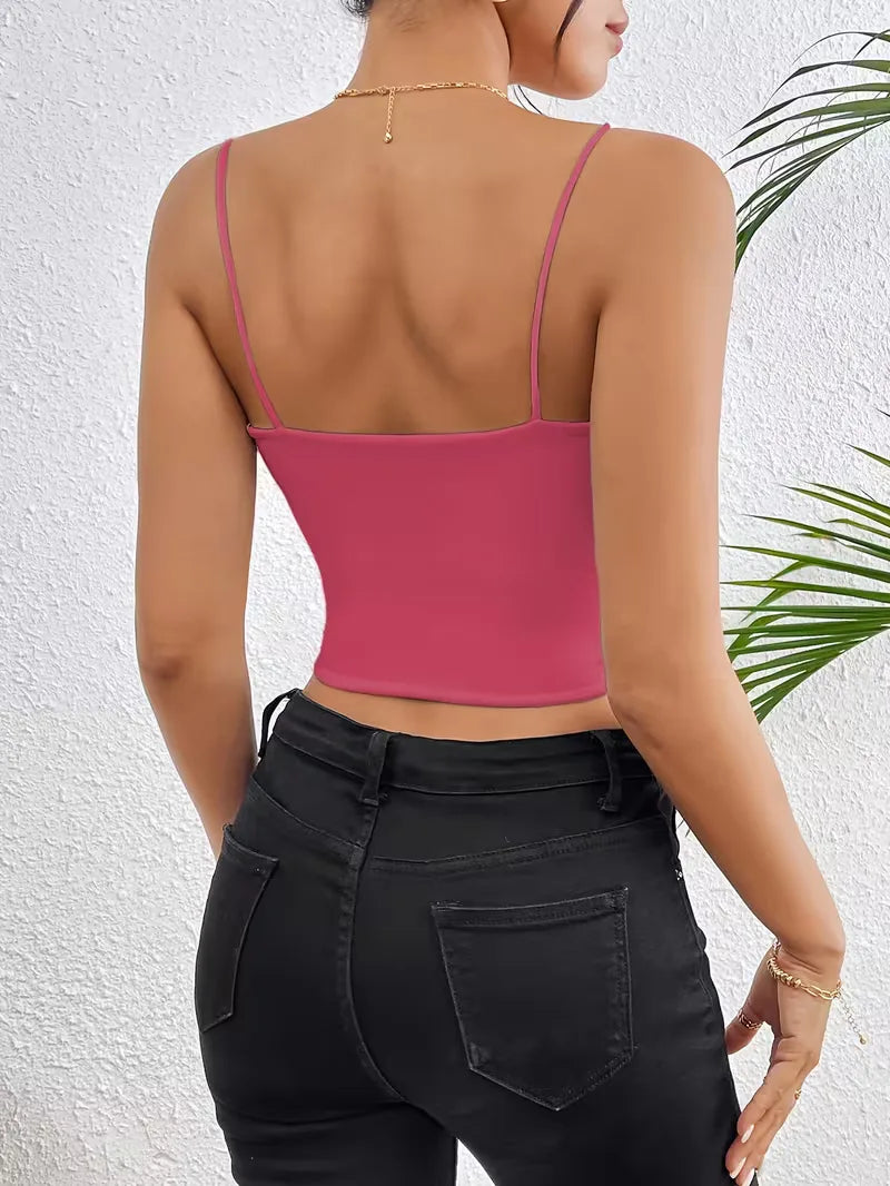 Crop top with spaghetti straps