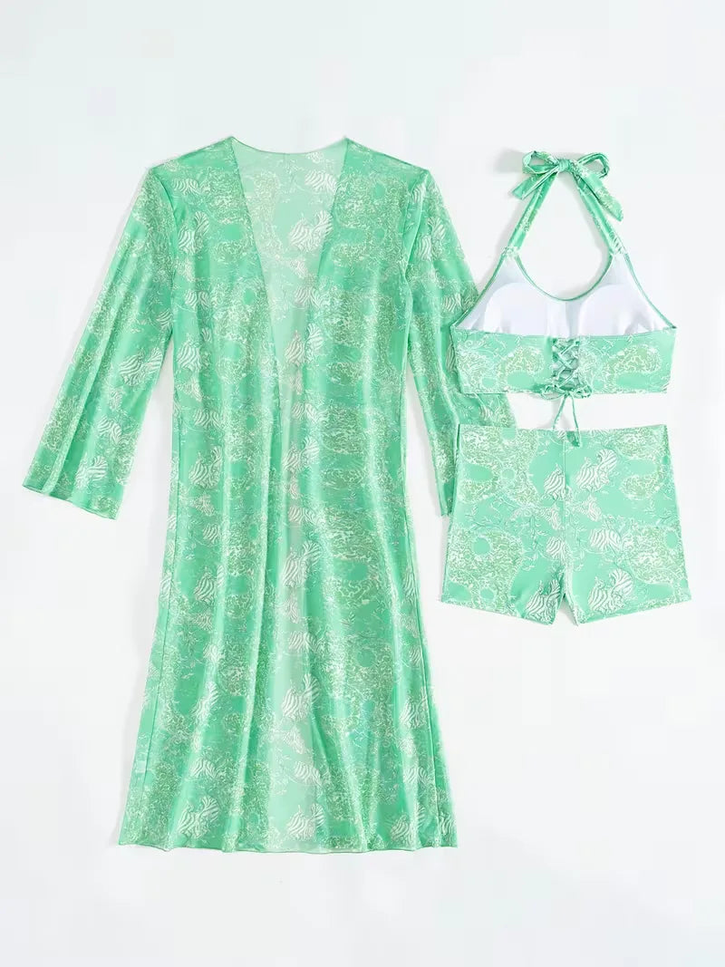 Cover-up with Halter Neck and Shorts