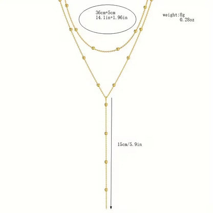 Necklace with Rice Pearls and Fringes