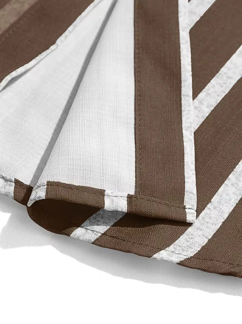 Short Sleeve Shirt with Vertical Stripes