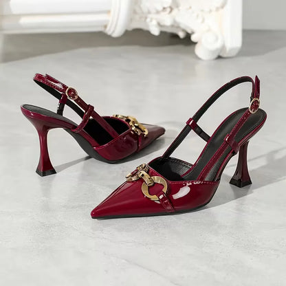 Stiletto with Metal Buckle