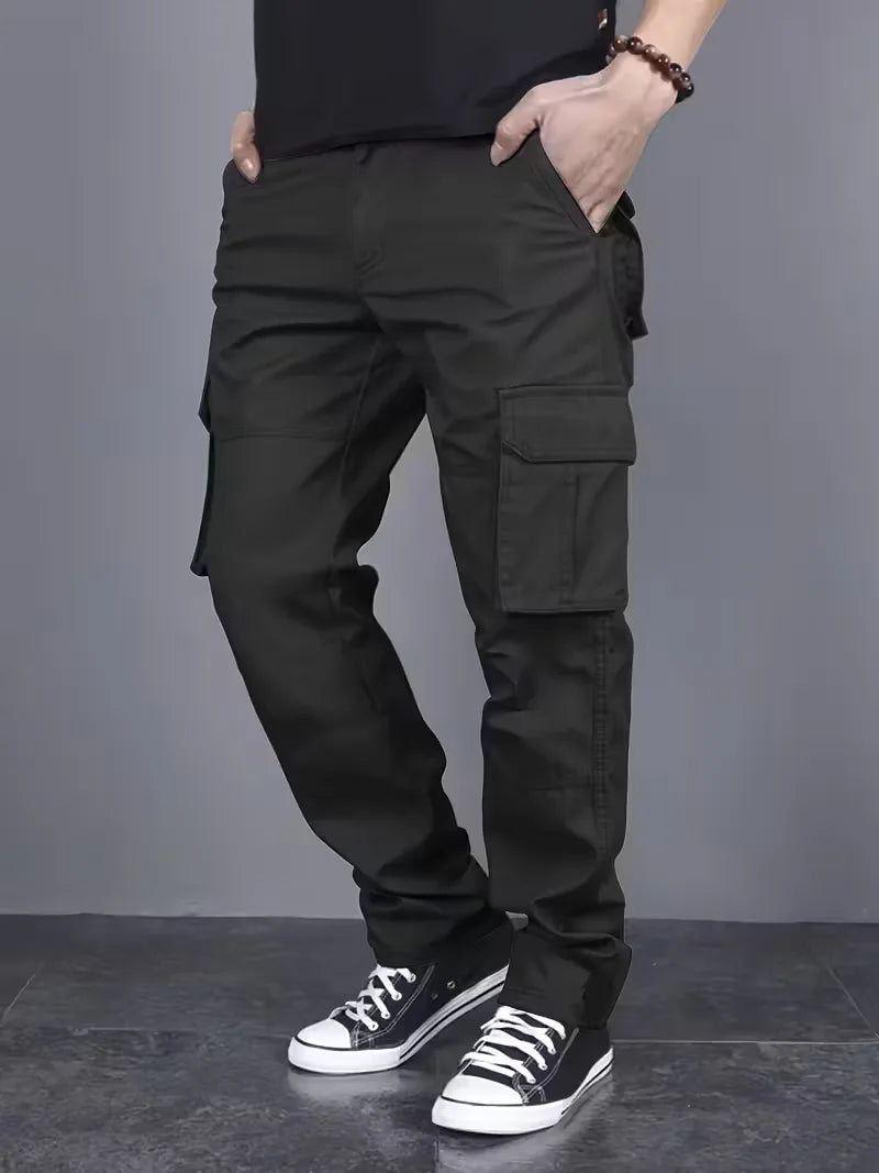Cargo trousers with flap pockets