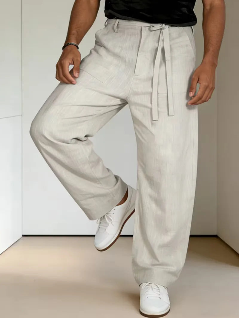 Trousers with Tie Belt