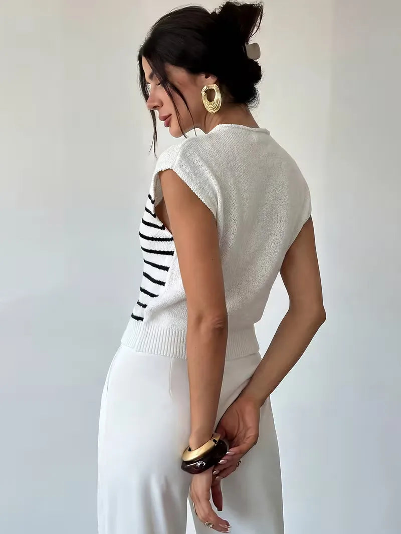 Sleeveless Vest with Mock Neck