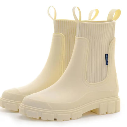 Chelsea boots with ribbed elastic panels