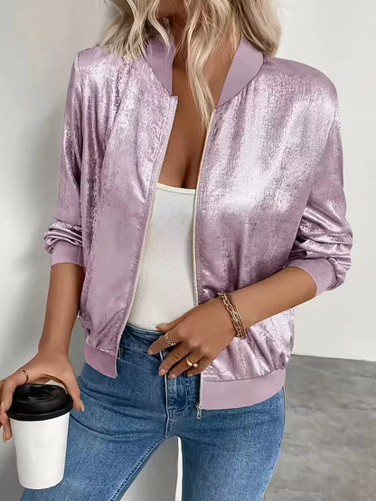 Bomber jacket with ribbed details