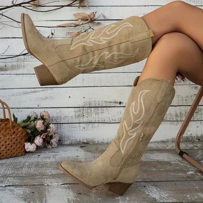 Cowboy Boots with Embroidered Pattern