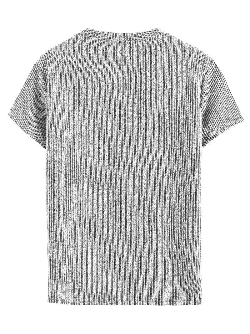 Casual men's T-shirt with jacquard pattern