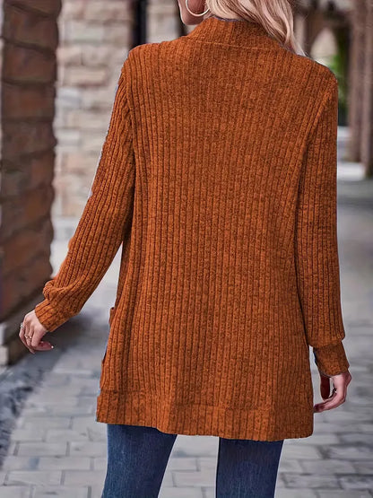 Open vest with ribbed texture