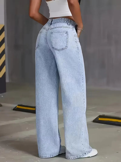 Wide leg jeans with high waist