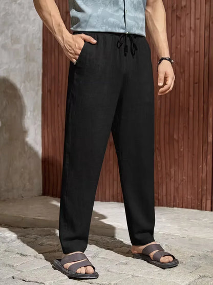 Drawstring Trousers with Straight Leg