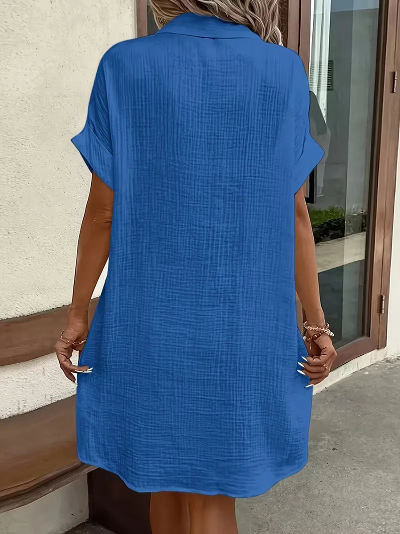 Shirt Dress with Short Sleeves