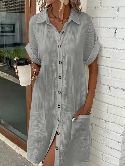Shirt Dress with Short Sleeves