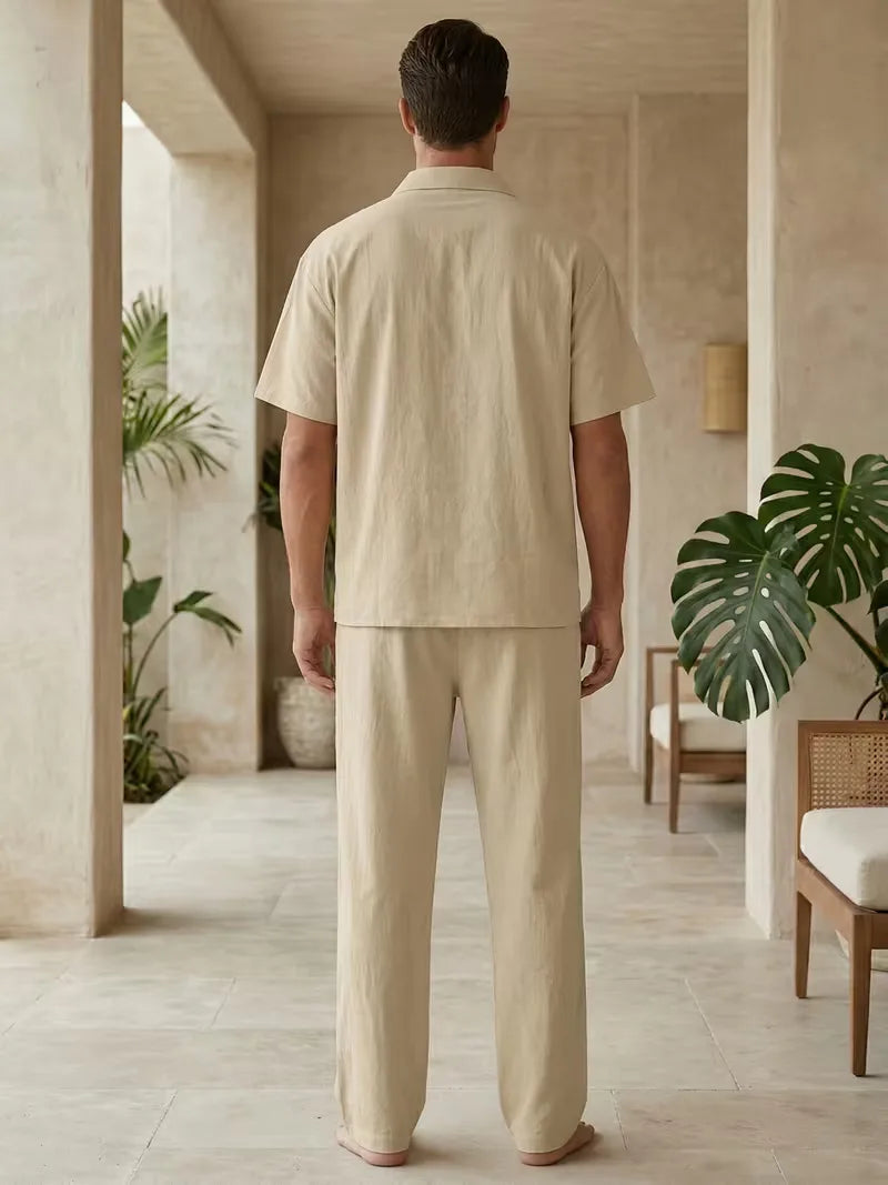 Short Sleeve Shirt with Long Trousers