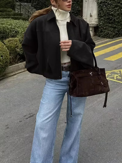 Bomber jacket with oversized fit