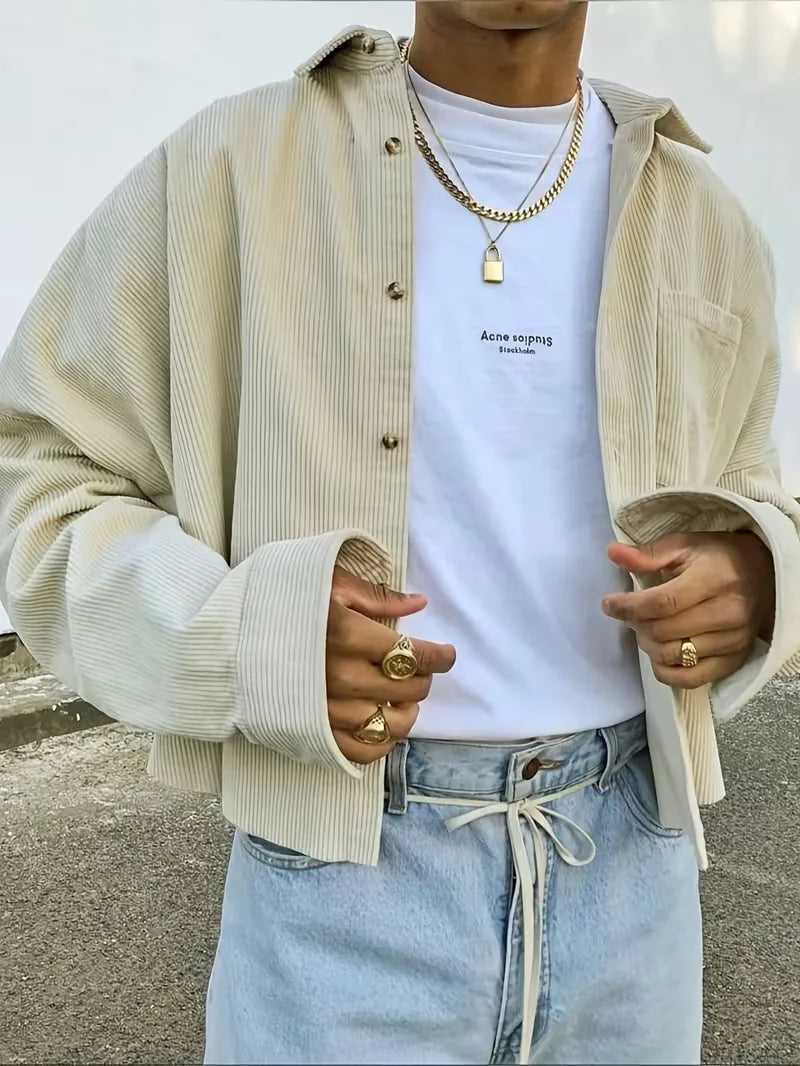 Oversized corduroy bomber jacket