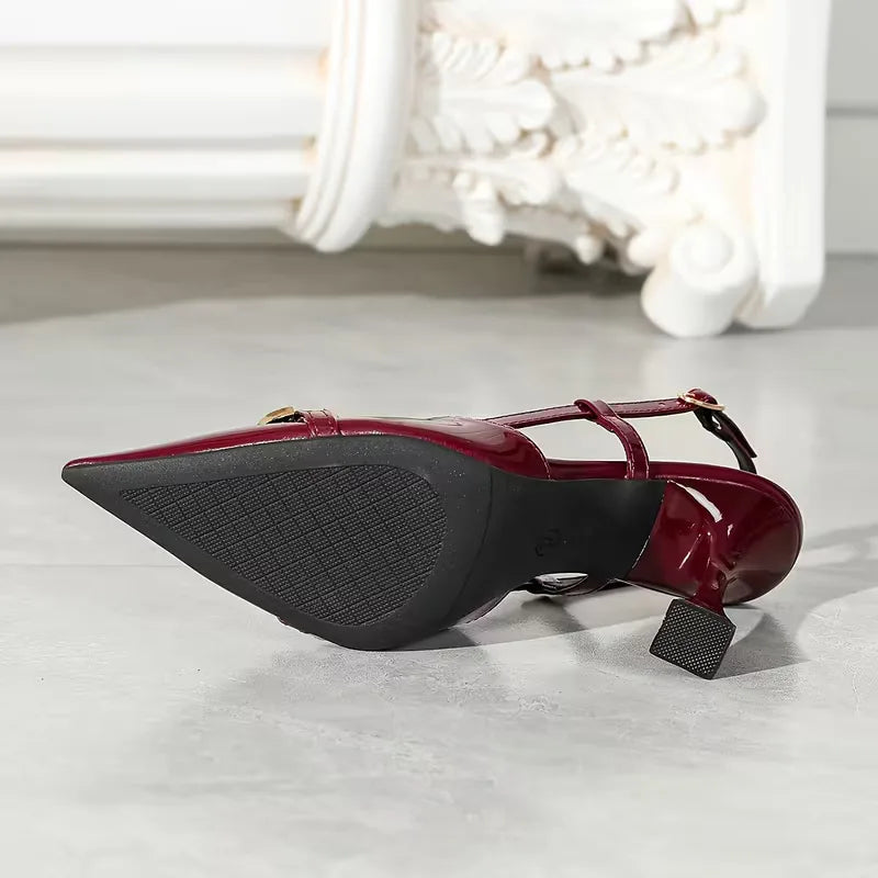 Stiletto with Metal Buckle