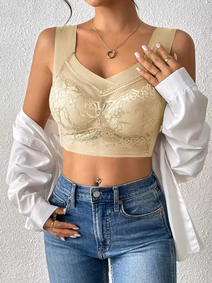 Lace Bra with V-Neck