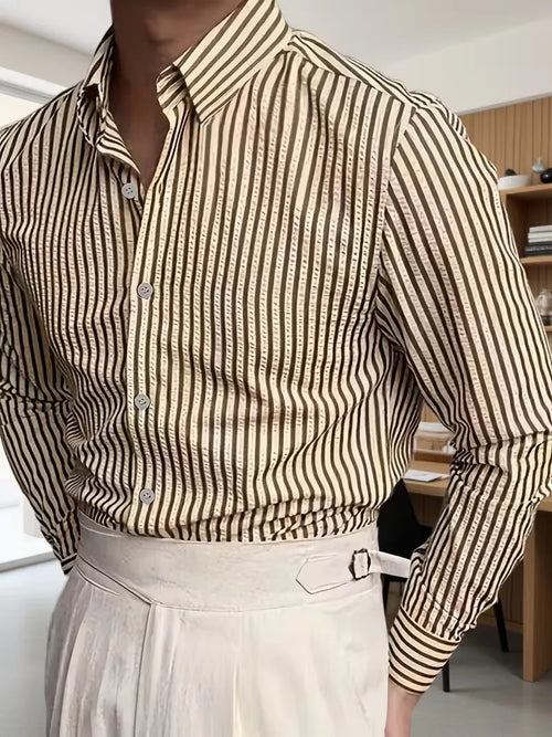Casual shirt with vertical stripes