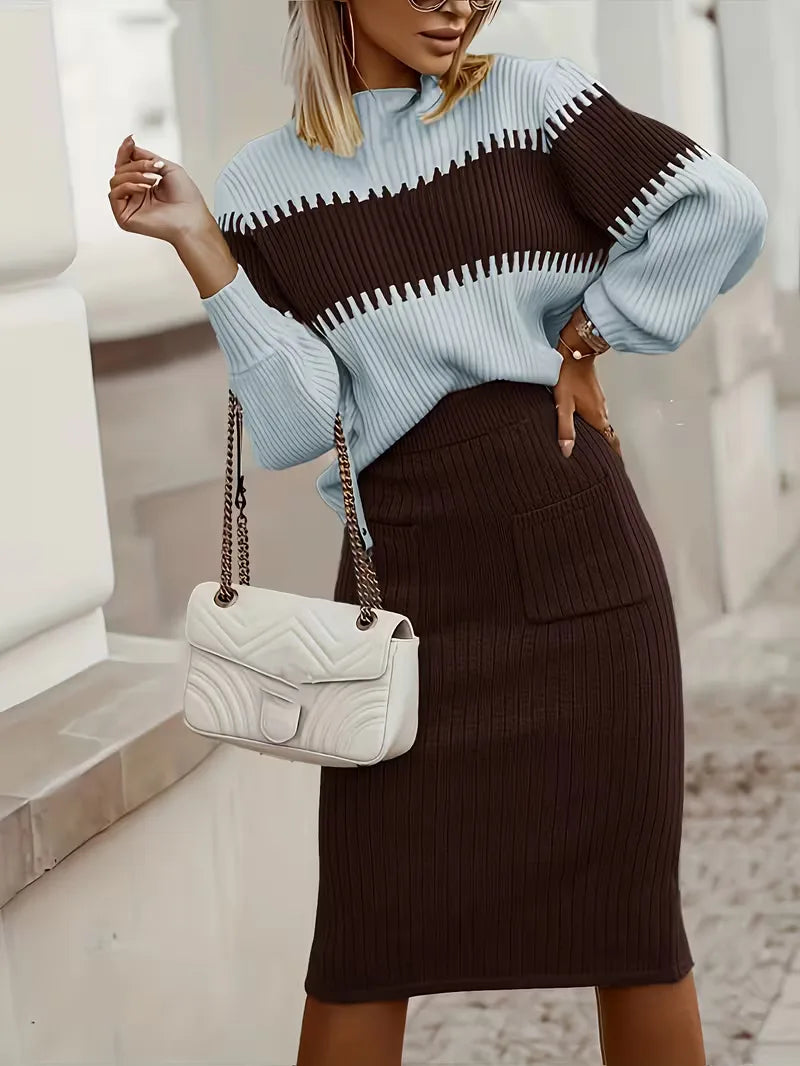Two-Piece Set with Ribbed Texture