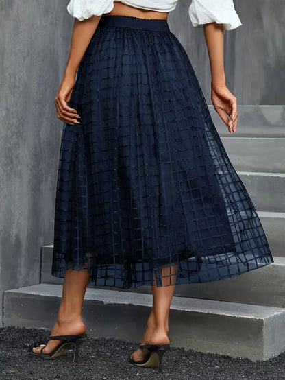 Pleated Skirt with Plaid Pattern