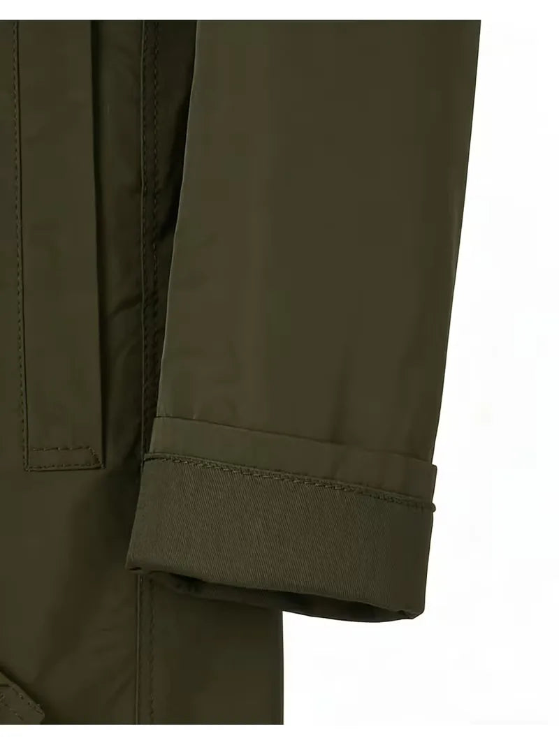 Slim fit trench coat with pocket detail