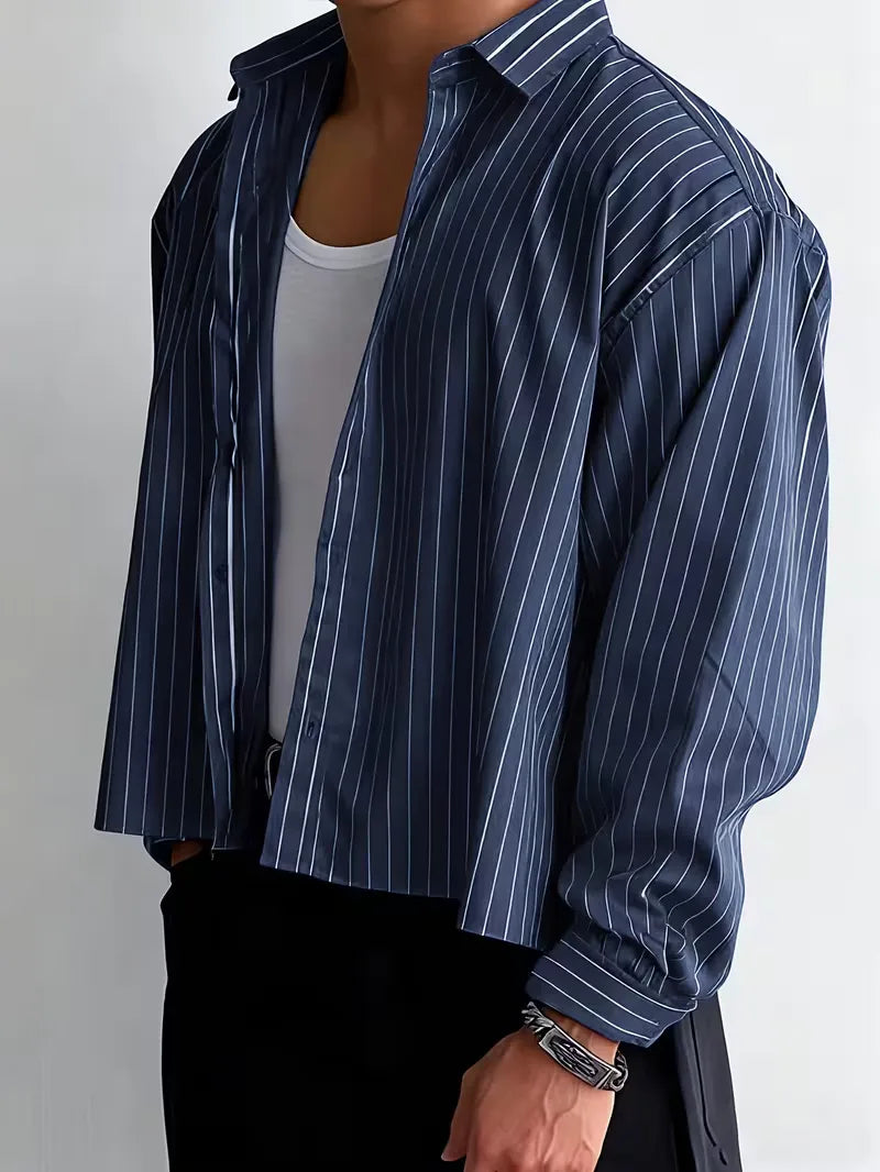 Casual shirt with vertical stripes