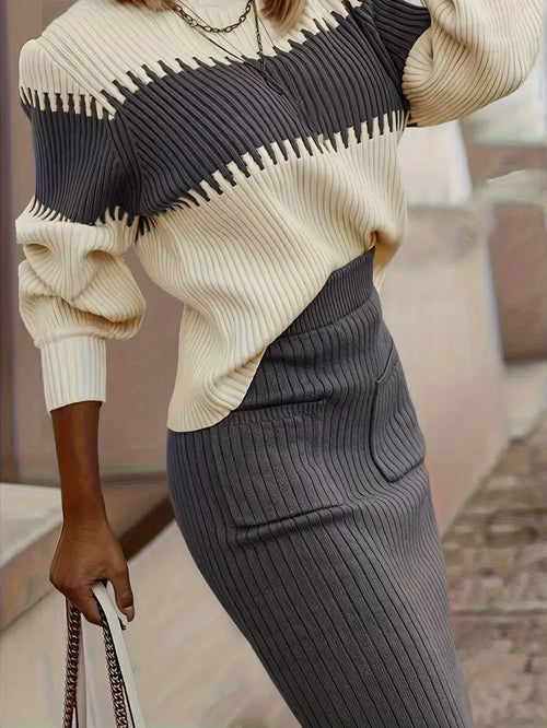 Two-Piece Set with Ribbed Texture
